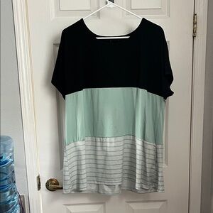 SHEIN Color Block Top - Black, Mint, and Gray